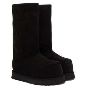 MM6 Maison Margiela Black Suede Platform UGG Boots